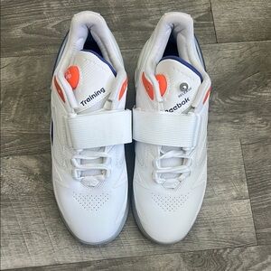 Reebok White and Orange Athletic Shoes